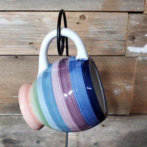 Tabletops Unlimited Rotunda Hand Painted Coffee Mug - Striped